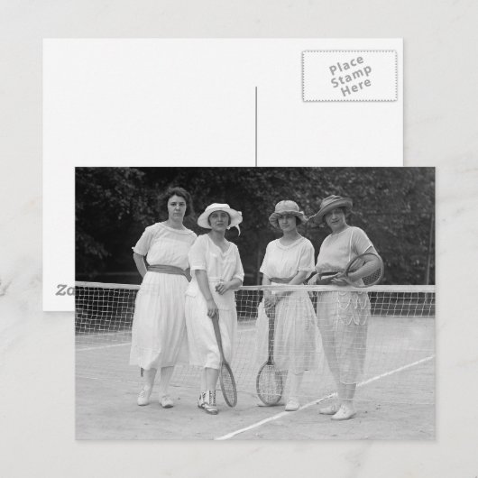 Tennis-Mode 1920 Briefkaart (Voorkant / Achterkant)