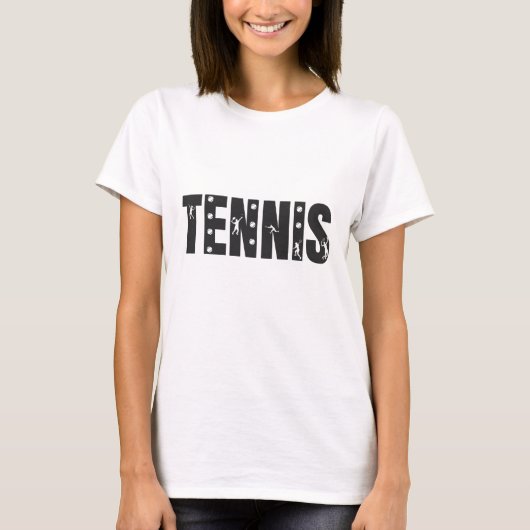 Tennis Modern Typografie Text Player Eenvoudige co T-shirt (Voorkant)