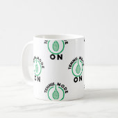 Tennis-modus op groen/wit koffiemok (Voorkant links)