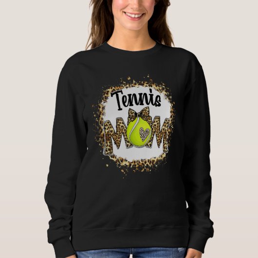 Tennis Moeder Leopard gebleekte Moeder Mama Moeder Trui (Voorkant)