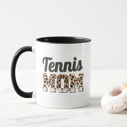 Tennis Moeder Luipaard Mok (Met donut)