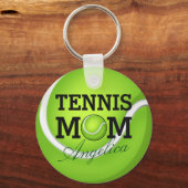 Tennis Mom Personalized Name Sleutelhanger (Voorkant)