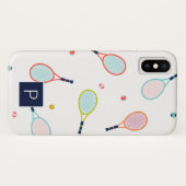 Tennis Monogram Blauwe Groen Aangepast Case-Mate iPhone Case (Achterkant (horizontaal))