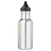 Tennis Monogram Geel Zwart Gepersonaliseerd Waterfles (Rechts)
