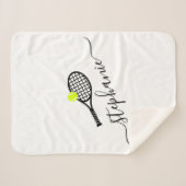 Tennis Monogram Persoonlijke naam Sherpa Deken (Voorkant (horizontaal))