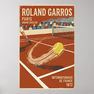 Tennis Muurkunst Roland Garros972 - Oranje Beige Poster