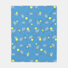 Tennis Naadloos Patroon - Racket en Bal   Fleece Deken