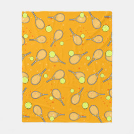 Tennis Naadloos Patroon - Racket en Bal   Fleece Deken