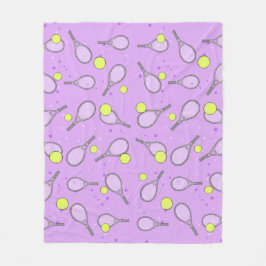 Tennis Naadloos Patroon - Racket en Bal   Fleece Deken