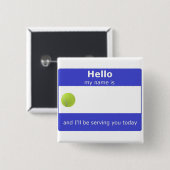 Tennis Name Tag Button (Voorkant /achterkant)