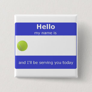 Tennis Name Tag Button