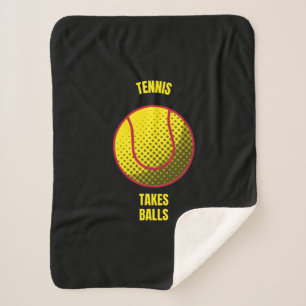 Tennis neemt ballen op grappige tennisballsport sherpa deken