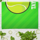 Tennis; Neon Green Stripes Theedoek (Gevouwen)