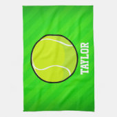 Tennis; Neon Green Stripes Theedoek (Verticaal)