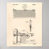 Tennis Net 1934 Patent Art Old Peper Poster (Voorkant)
