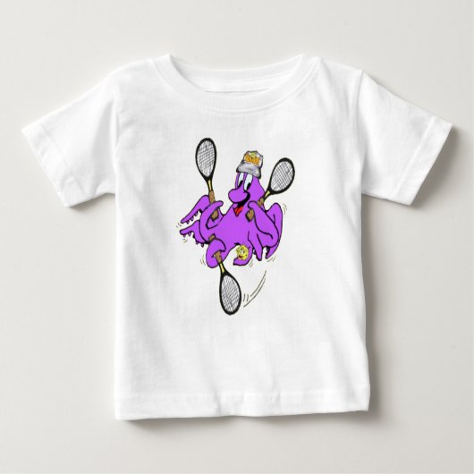 Tennis Octopus Baby Jersey T-Shirt (Voorkant)