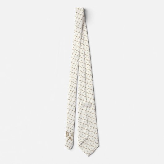 Tennis of ringbal op blauwe vinkdas stropdas (Achterkant)