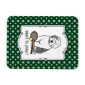 Tennis Old English Sheepdog (Grey 1) Dog Cute) Magneet (Horizontaal)