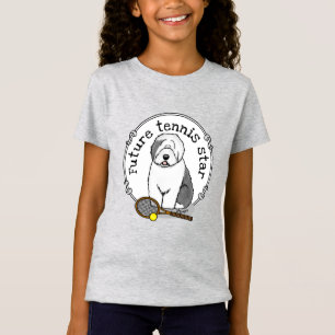 Tennis Old English Sheepdog (Grey 1) Dog Cute) T-shirt