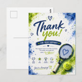 Tennis Ondersteuning Waardering Briefkaart (Voorkant / Achterkant)