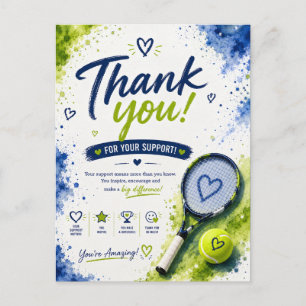 Tennis Ondersteuning Waardering Briefkaart