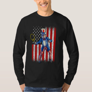 Tennis oom Sam op 4 juli Mannen Boy American Fla T-shirt
