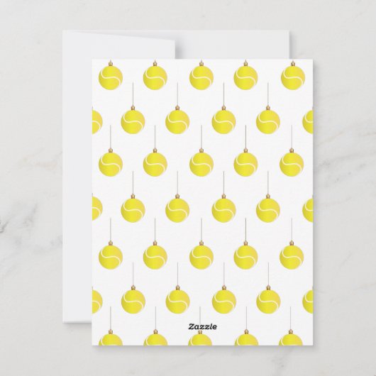 Tennis Ornament Kerstmis Theme Holiday Greetings Feestdagenkaart (Achterkant)