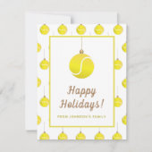 Tennis Ornament Kerstmis Theme Holiday Greetings Feestdagenkaart (Voorkant)