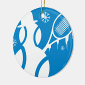 Tennis Ornament-kerstsneeuwman Keramisch Ornament (Links)