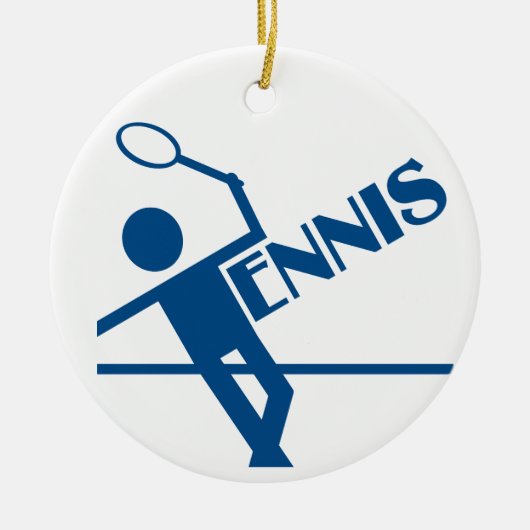Tennis ornament, pas aan keramisch ornament (Voorkant)