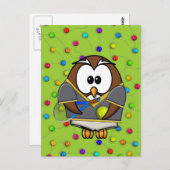 tennis-owl boy briefkaart (Voorkant / Achterkant)