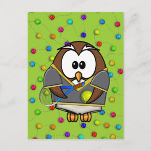 tennis-owl boy briefkaart