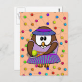 tennis-owl girl briefkaart (Voorkant / Achterkant)