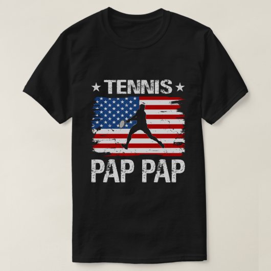 Tennis PAP PAP USA Vlag Vaderdag T-shirt (Design voorkant)