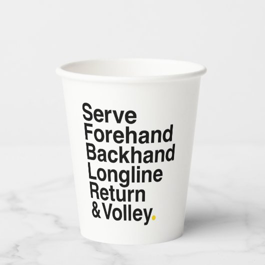 TENNIS PAPIEREN BEKERS (Voorkant)