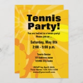 Tennis partijuitnodiging sjabloon kaart (Voorkant / Achterkant)