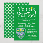 Tennis-partijuitnodigingen voor Birthday of BBQ Kaart (Voorkant / Achterkant)