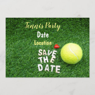 Tennis Party bewaart de datum met tennisbal Kaart