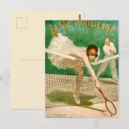 Tennis Party Briefkaart (Voorkant / Achterkant)