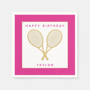 Tennis Party Chique Goud en Roze Custom Servet