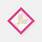 Tennis Party Chique Goud en Roze Custom Servet (Hoek)