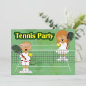 Tennis Party Kaart (Staand voorkant)