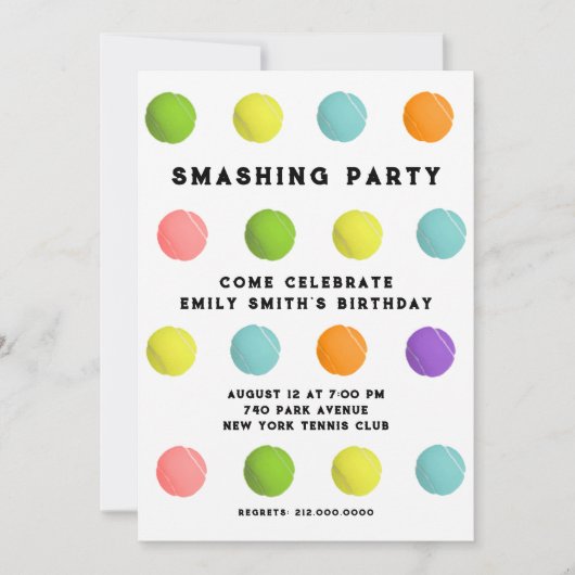 Tennis Party Kaart (Voorkant)