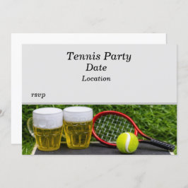 Tennis Party met racketbal en bier Kaart