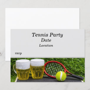 Tennis Party met racketbal en bier Kaart
