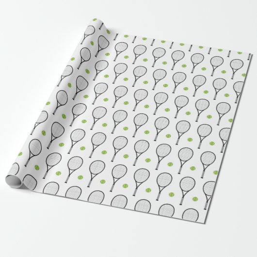 Tennis Pattern Cadeaupapier (Uitgerold)