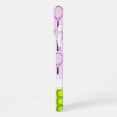 Tennis pattern custom name pink green iPhone hoesje (Linkerkant)