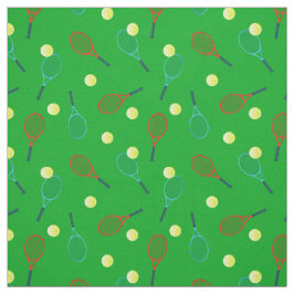 Tennis Pattern on Green Stof