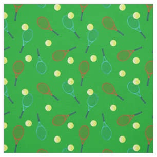 Tennis Pattern on Green Stof