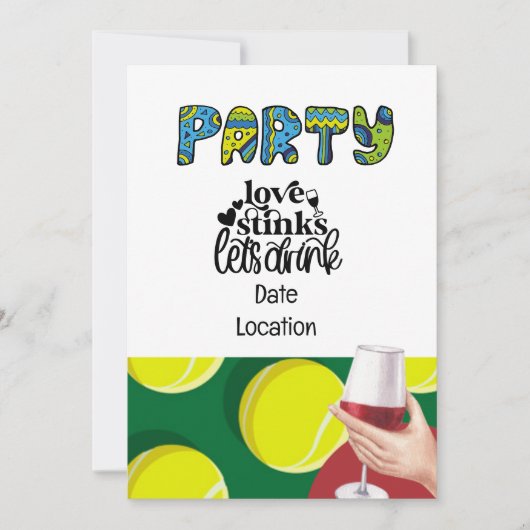 Tennis Payer Valentijnsdag wijnliefhebbers Kaart (Voorkant)